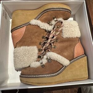 Chloe Martinica Shearling Wedge Boot